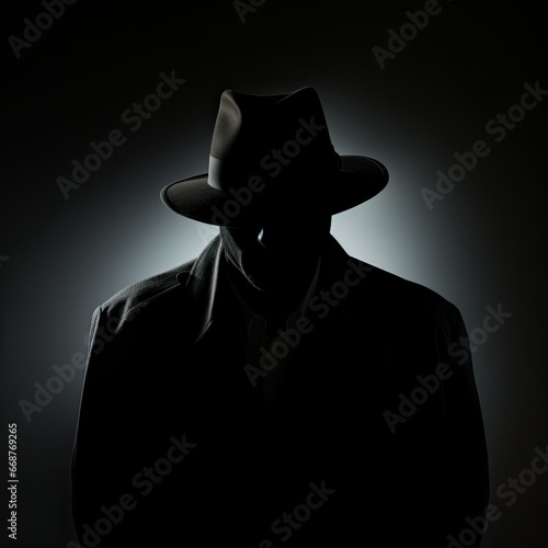 silhouette of a person in hat