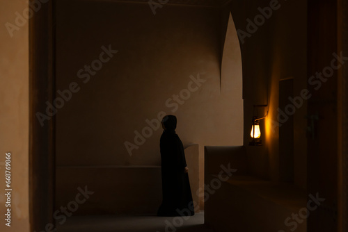 Arabic Woman Silhouette in the Qatar National Museum Photo  Doha Qatar 