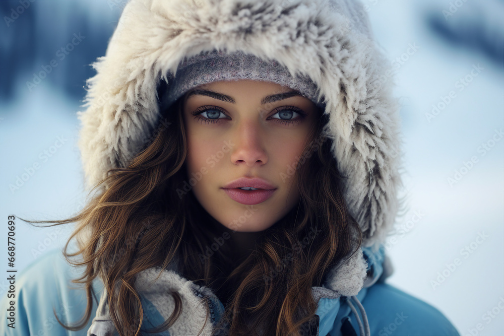 Generative AI creative illustration wintertime activity snowboarding hiking mountain climbing Generative AI creative illustration wintertime activity snowboarding hiking mountain climbing