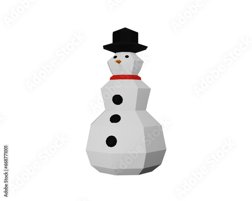 snowman isolated on white, snowman 3d model, christmas