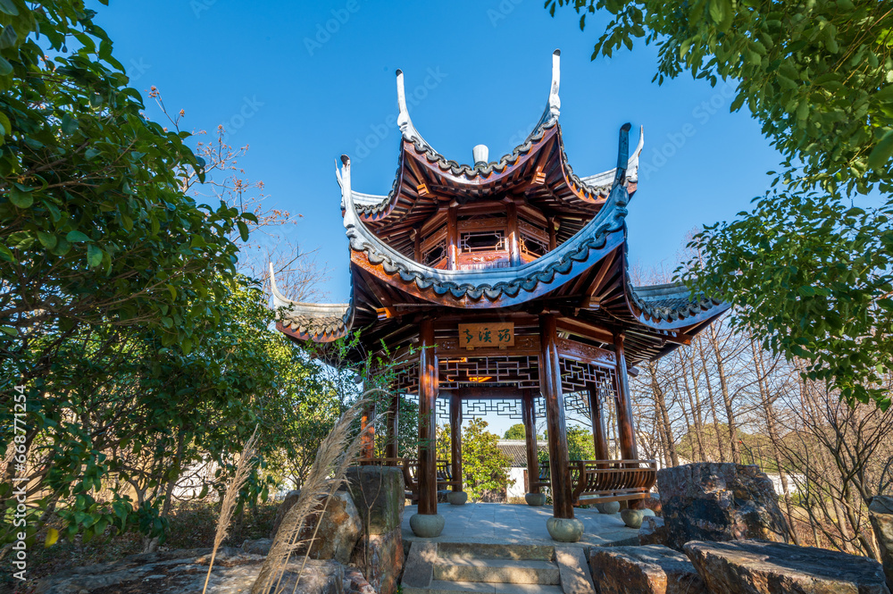 Pavilion architecture in the gardens of southern China Pavilion architecture in the gardens of southern China