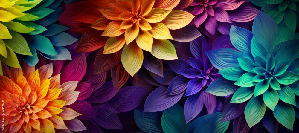 Bright background of multicolored flowers, banner Bright background of multicolored flowers, banner