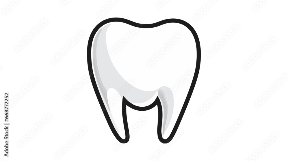 Tooth icon vector on white background Tooth icon vector on white background