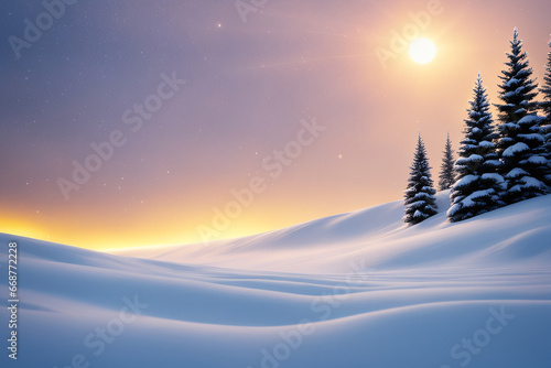 winter landscape with snow