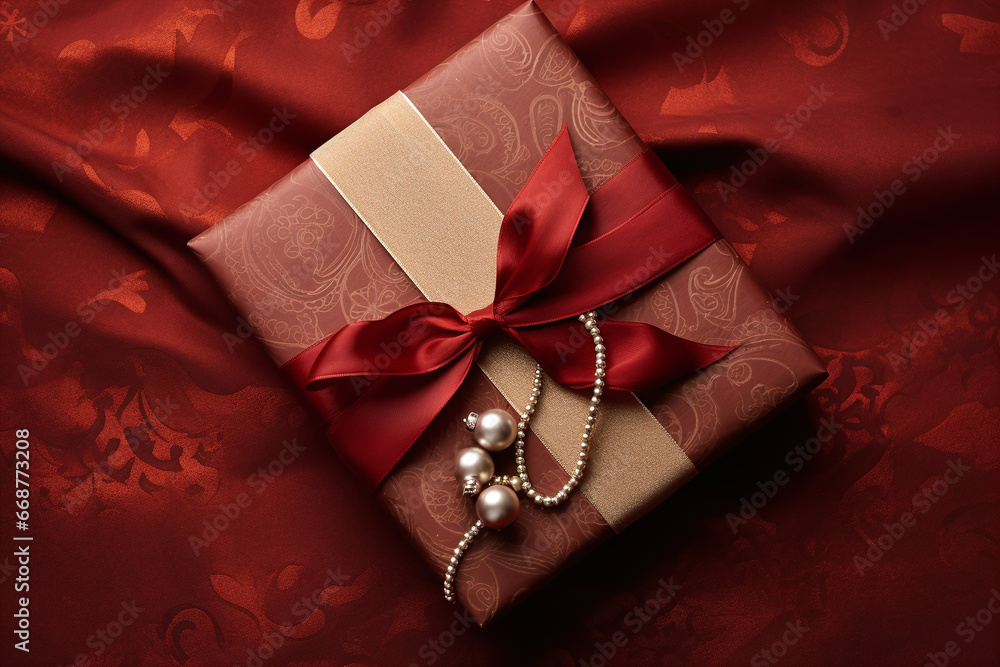 red gift box with ribbon red gift box with ribbon