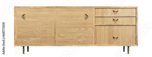 Nature wood cabinet decorate furniture on transparent backgrounds 3d illustrations png