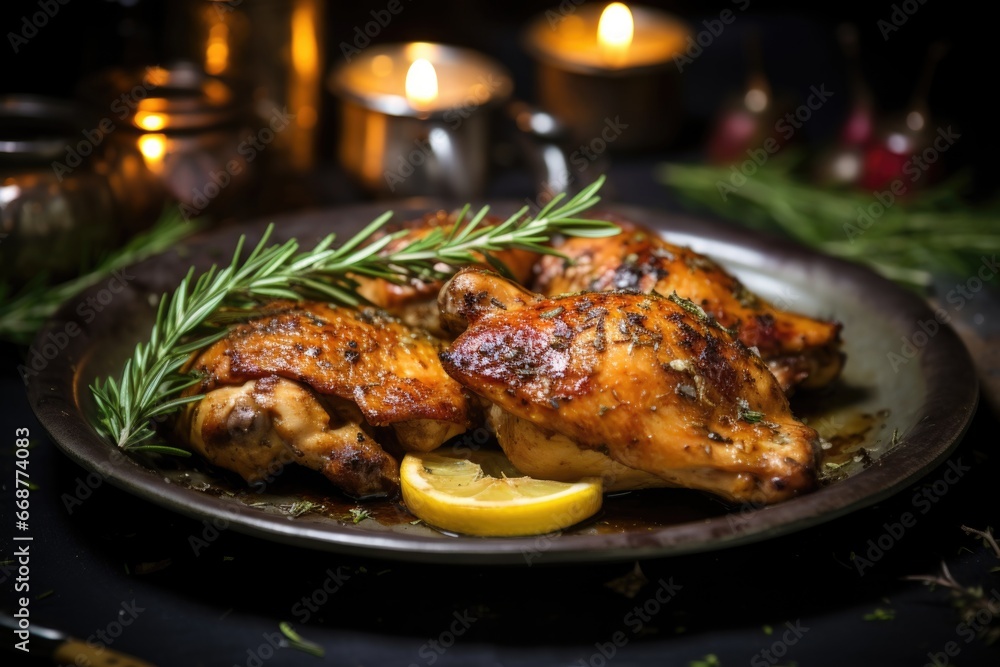 Delicious grilled chicken with thyme and garlic Delicious grilled chicken with thyme and garlic