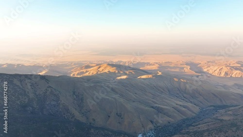 Aerial Cuyama Valley California at Sunset photo