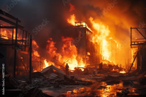 Raging Flames Devour Industrial Complex