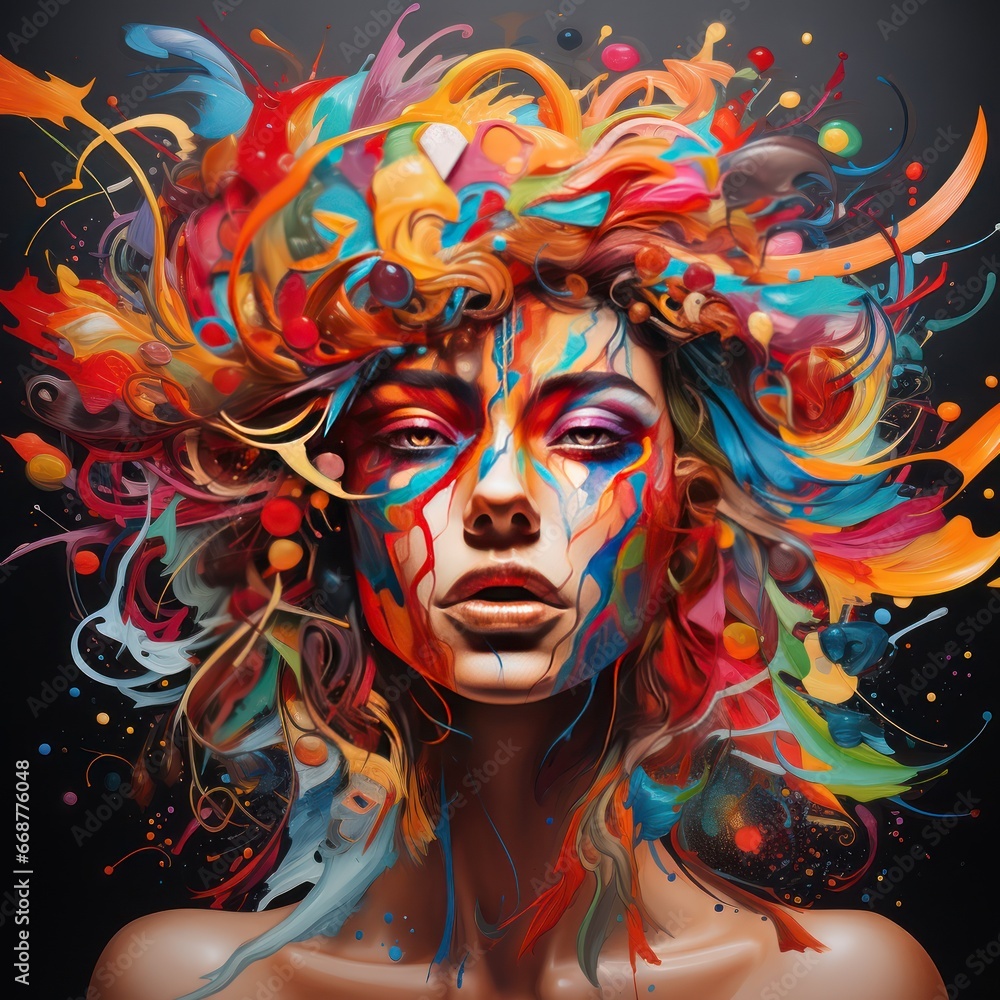 Creative artist channels self-expression into vivid abstract art.