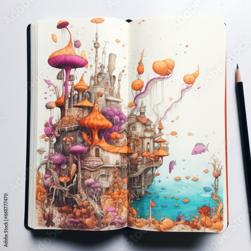 Whimsical illustrations fill artist's sketchbook