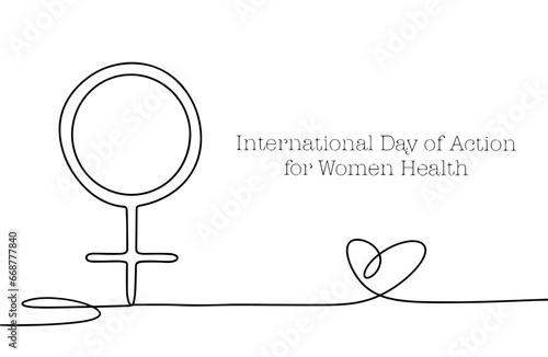 Mirror of Venus. Yin. Women Health. One line.