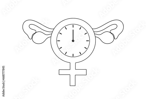 Menopause. Symbol of Venus. One line