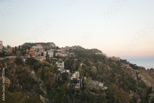 The panorama of Taormina, Sicily, Italy