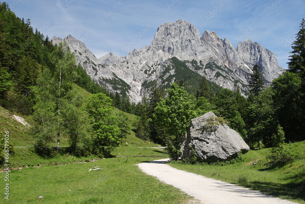 A path through Berchtesgaden National park from Ramsau to Weissbach bei Lofer