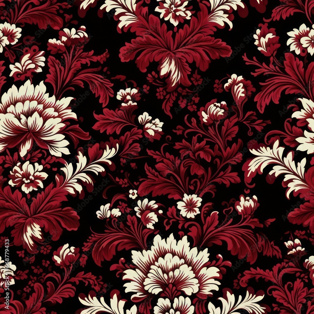 Seamless Damask Pattern for Throw Blankets - Tilable Seamless Damask Pattern for Throw Blankets - Tilable