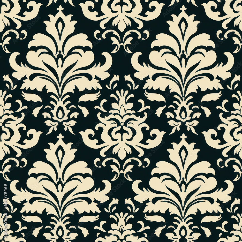 Seamless Damask Throw Blanket Pattern - Elegant and Timeless Seamless Damask Throw Blanket Pattern - Elegant and Timeless