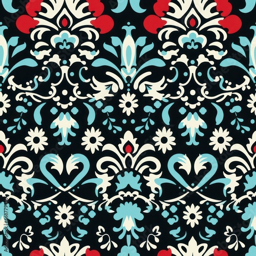 Seamless Damask Throw Blanket Pattern: Elegantly Tiled