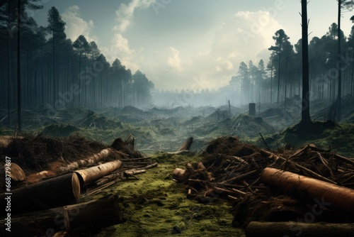 Green Cover Disaster: Deforestation © Morphart
