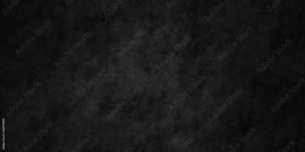 Black stone wall texture grunge rock surface. dark gray concrete background backdrop. wide panoramic banner. old wall stone for dark black distressed grunge background wallpaper rough concrete wall.