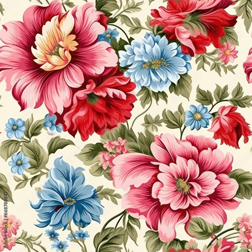 Seamless Floral Bedding Pattern: Tilable Design Seamless Floral Bedding Pattern: Tilable Design