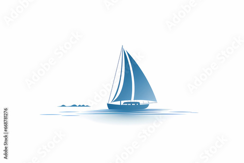 A simplistic and minimalist logo portraying a gracefully contoured sailboat with clean lines and unadorned elegance, evokes the spirit of tranquility and adventure