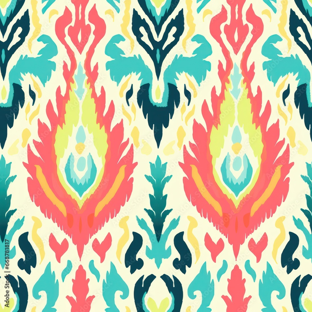 Seamless ikat pattern for beach towels. Seamless ikat pattern for beach towels.