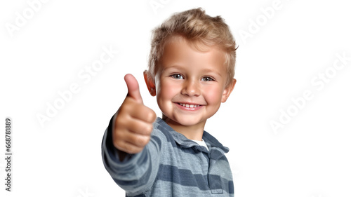 toddler giving a thumbs up isolated on transparent background