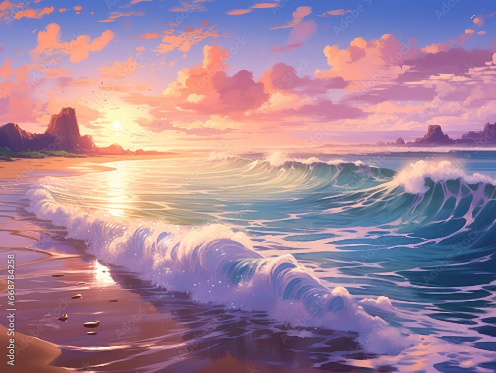 Peaceful Sunset Seashore