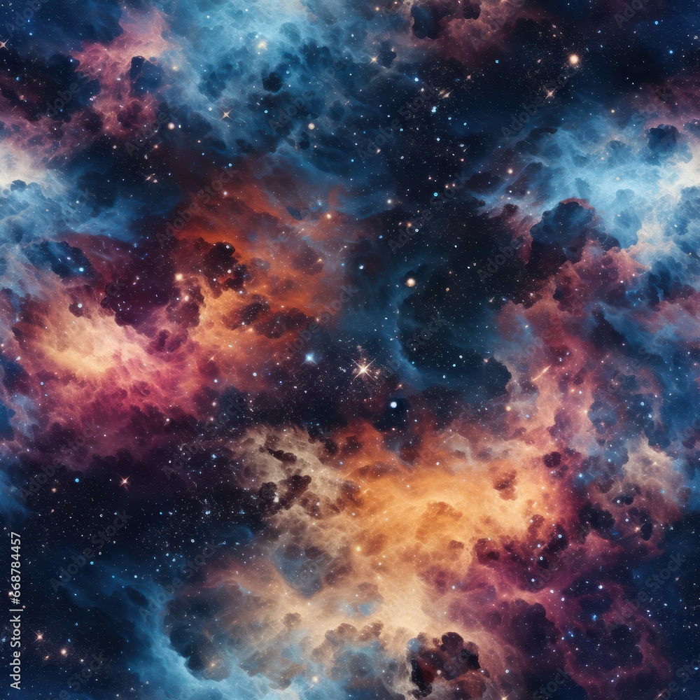 Fototapeta premium Create seamless space texture patterns for virtual galaxies with ease.