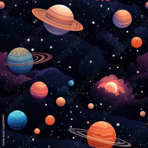 Seamless Space Texture for Astronomy Posters: Tilable Pattern