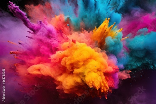 Holi Powder Colors Paint the Air Vibrantly.