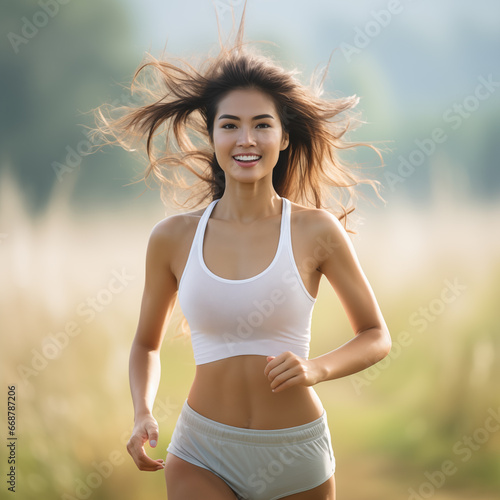 woman running in the park