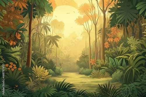 sunset in the jungle