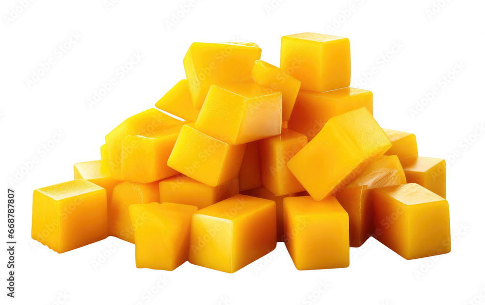 Digital Mango Cubes Asset on a Clear Surface or PNG Transparent Background. Digital Mango Cubes Asset on a Clear Surface or PNG Transparent Background.