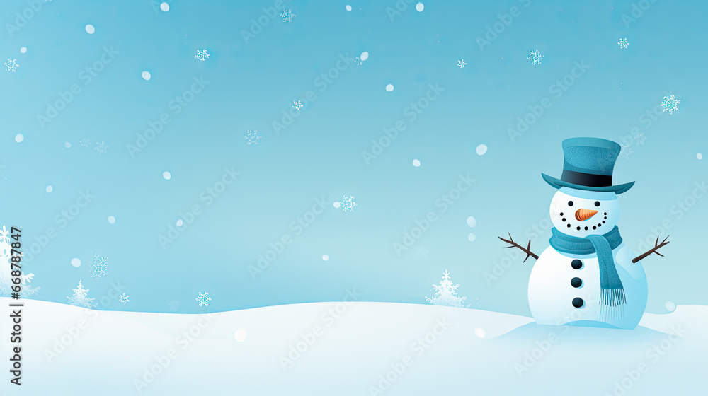 Vector snow man with snow fall for banner. Vector snow man with snow fall for banner.
