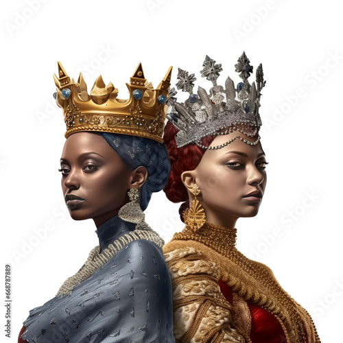 close up queens isolated on transparent background.