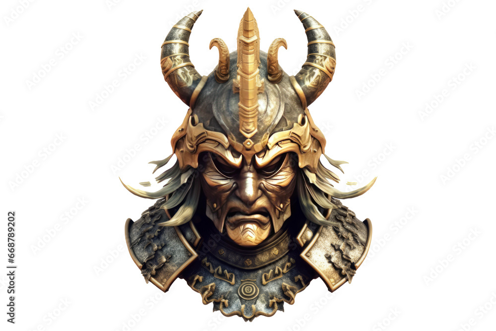 head shot,A samurai isolated on transparent background
