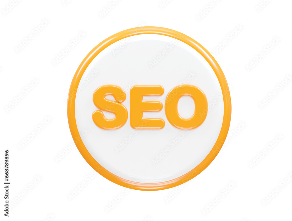 Seo icon 3d illustration rendering transparent element Seo icon 3d illustration rendering transparent element