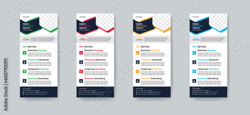 Modern creative corporate business dl flyer or rack card layout concept background flyer brochure cover template for grow up your business to the next level