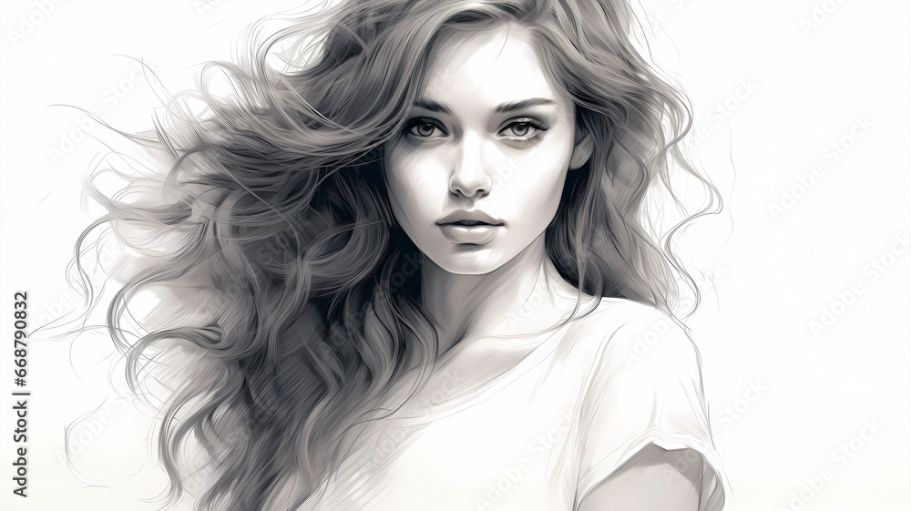 beautiful woman illustration
