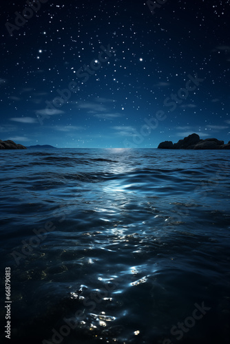 ocean waves and moon © lichaoshu