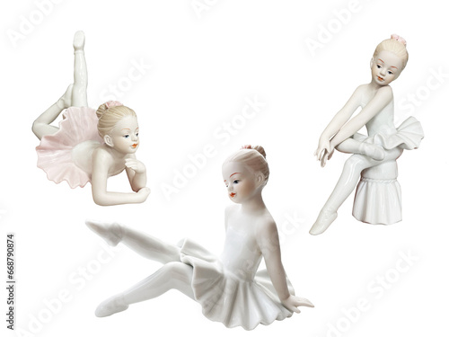  porcelain figurine set of a young ballerina
