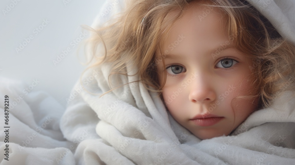 Photo of a lonely sad child in winter clothes. Photo of a lonely sad child in winter clothes.