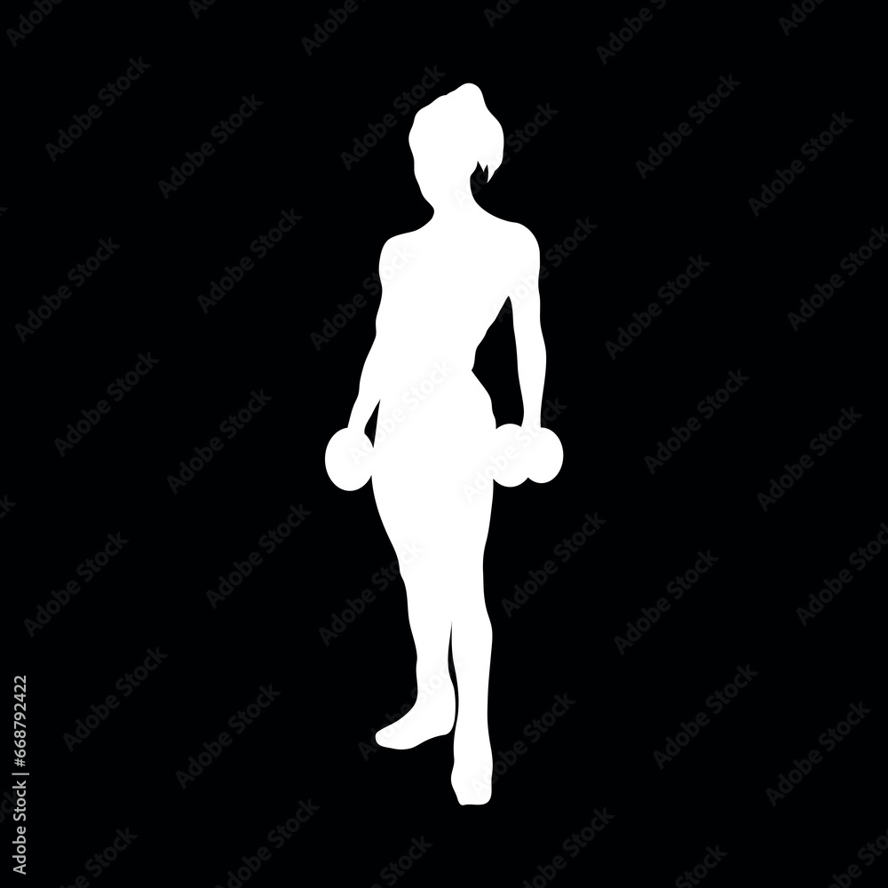 silhouette of a woman bodybuilder