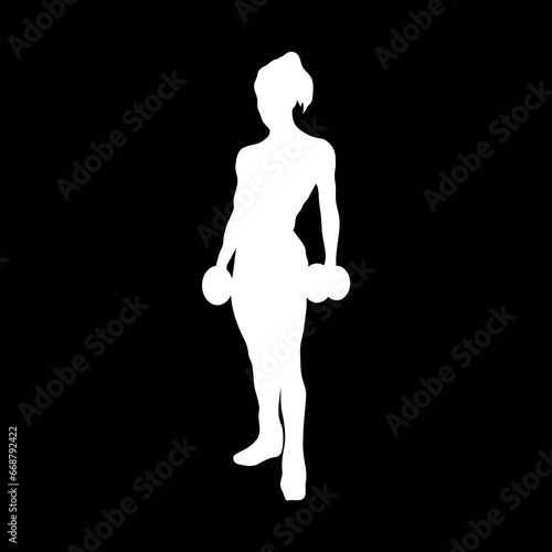 silhouette of a woman bodybuilder