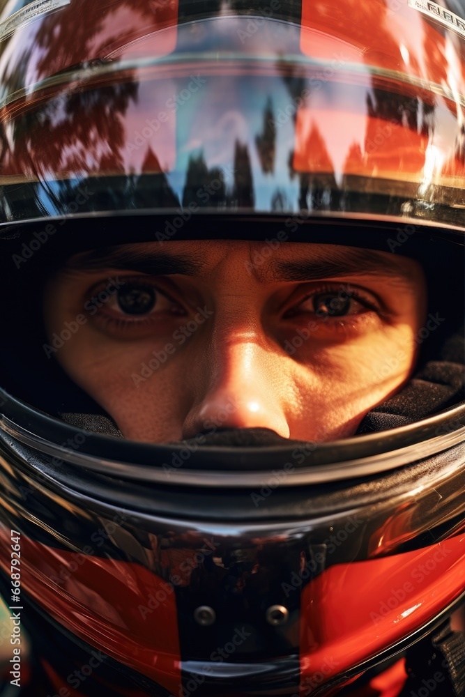 close up of a racer driver with helmet close up of a racer driver with helmet