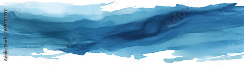 Watercolor blue brush painting isolated on transparent background PNG