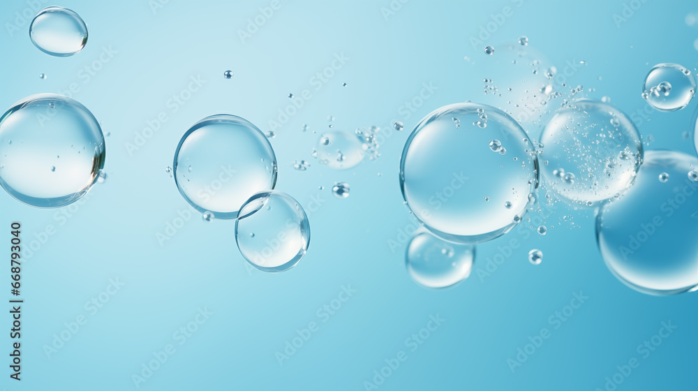 Blue spear bubble water molecule , moisturize skin care, collagen, Beauty and a skincare