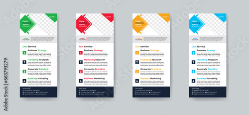 Modern creative corporate business dl flyer or rack card layout concept background flyer brochure cover template for grow up your business to the next level